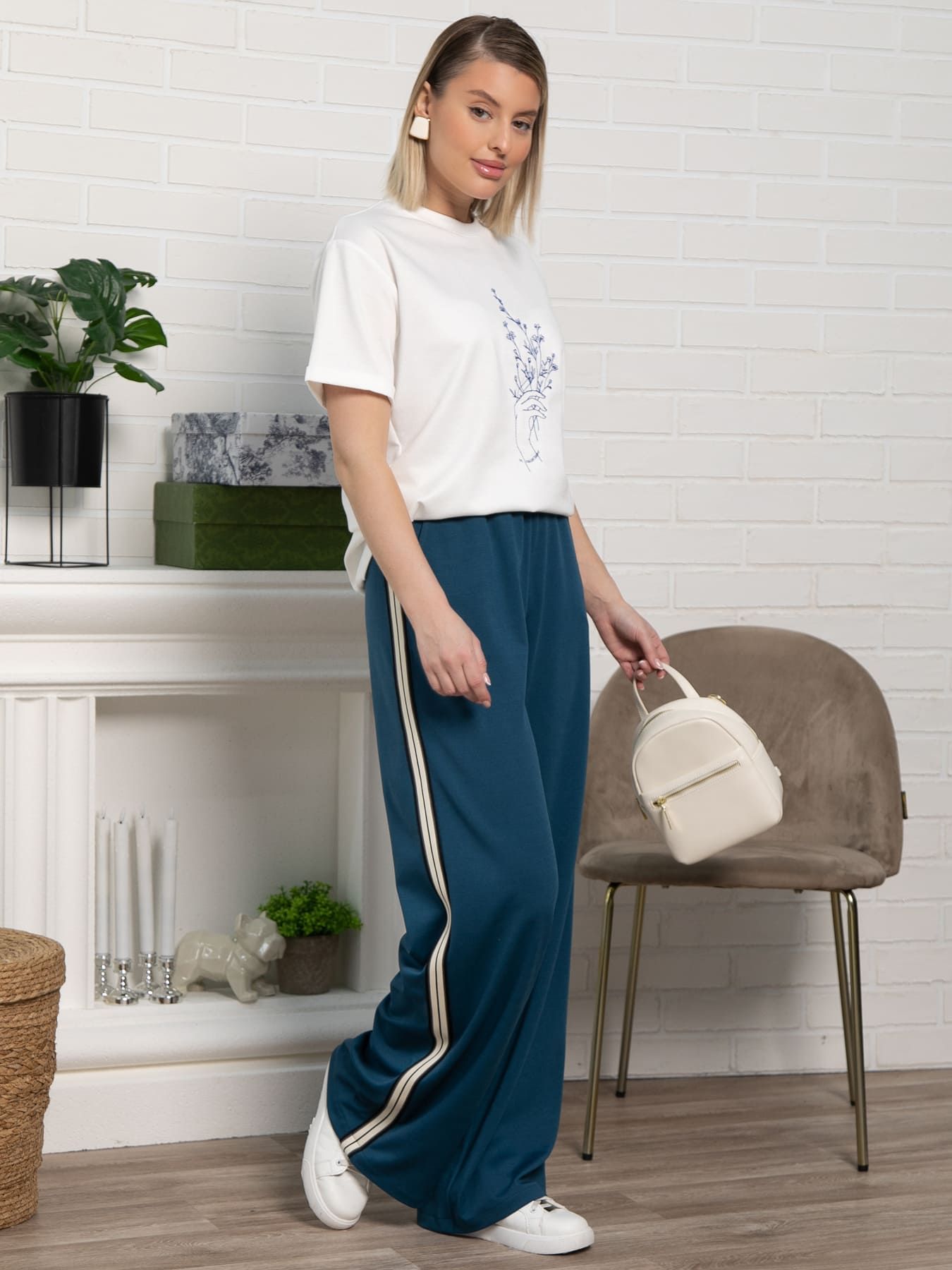 Брюки Аларика (темно-лазурный) Б15099-5М