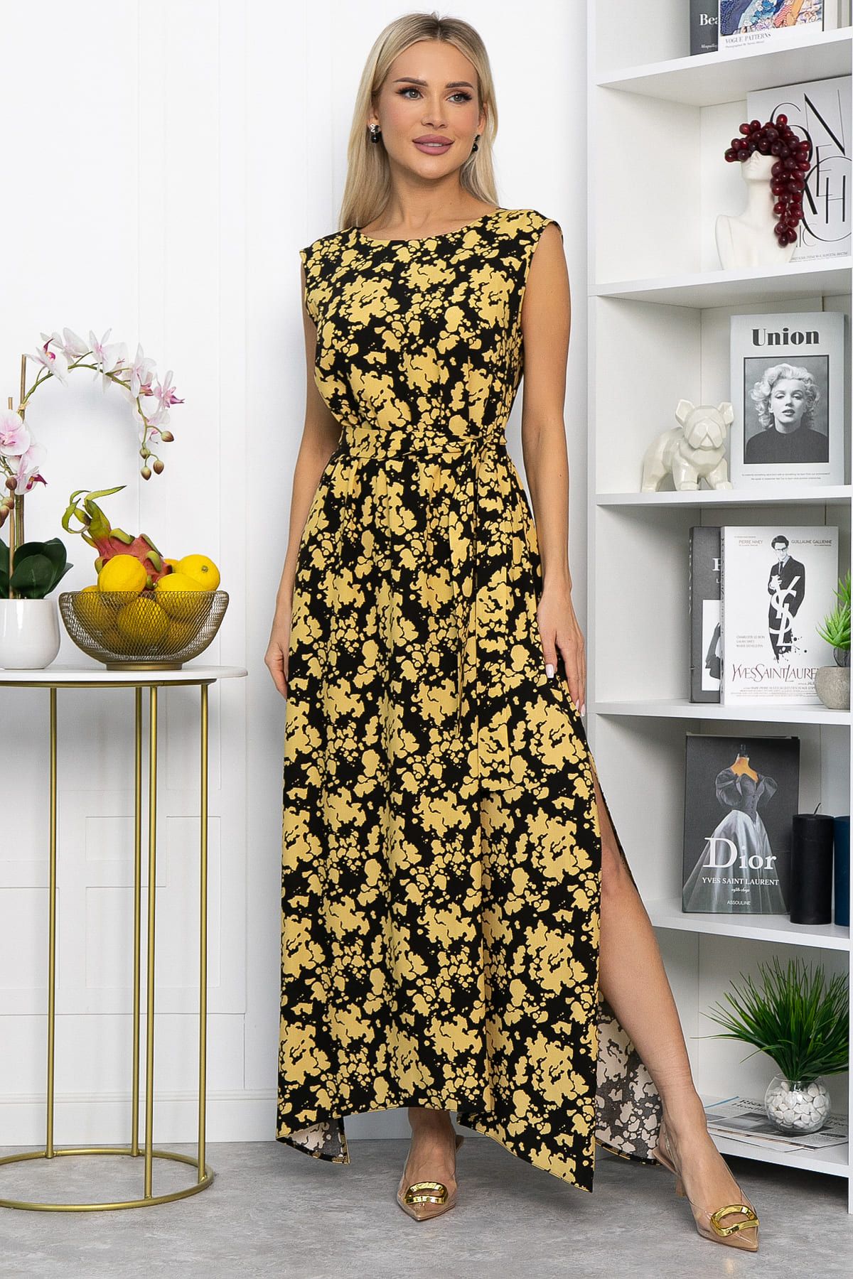 Платье Иниша (черно-желтое) П13924-4М