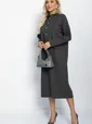 Платье Стильная осень (серое) П11436