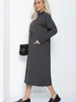 Платье Стильная осень (серое) П11436