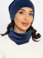Комплект шапка шестиклинка и снуд (синяя) ШШС6-23М