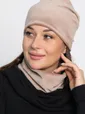 Комплект шапка шестиклинка и снуд (бежевый) ШШС8-23М