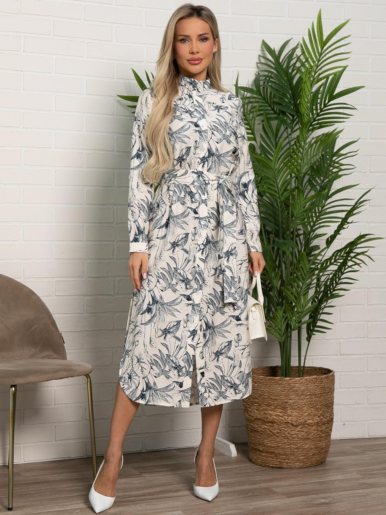 Платье-рубашка Долли (бело-синее) П15555-10М