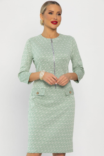 Платье Леди Мери НЬЮ (бежево-салатовое) П13667-19М