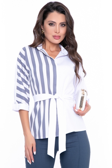 Блуза "Лозанна" (серая полоска) Б2790