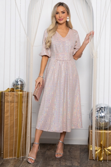 Платье праздничное Мадлен (персиковое) П14604-18М