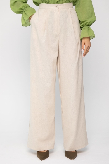 Брюки льняные Мэрлин (бежевые) Б13682-7М