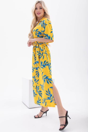 Платье "Имани" (желто-синее) П5926
