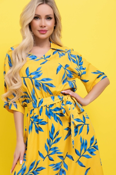 Платье "Имани" (желто-синее) П5926