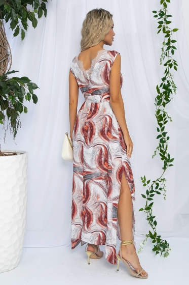 Платье Иниша (бело-бордовое) П13179-4М