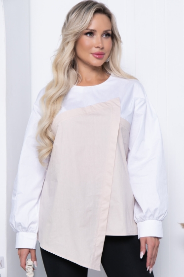 Блуза "Путь к совершенству" (светлый беж) ХИТ Б7211
