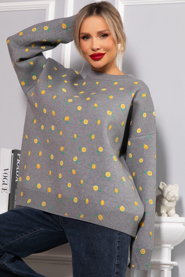 Свитер оверсайз Анита (серый) Б14759-1М