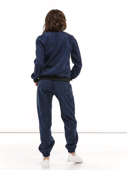 Бомбер из вельвета (синий) Б2975