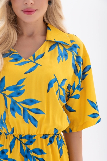 Платье "Имани" (желто-синее) П5926